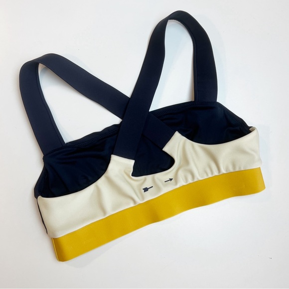 •THE UPSIDE• Aika Maria Cross Back Straps Sports Bra Blue Colorblock Size 6 - Picture 3 of 9